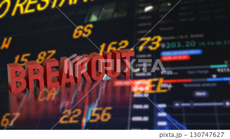 The Breakout Text on Business Background 3d...のイラスト素材 [130747627] - PIXTA