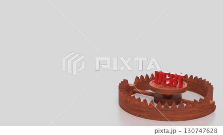 The DEBT on Bear Trap for Business Concept 3d Rendering. 130747628