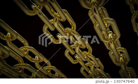 The Gold Chain for Abstract or Business Background concept 3d Rendering. 130747640