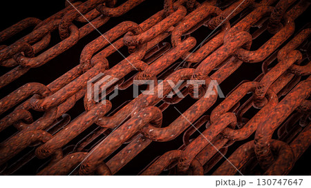 The Rusty Chain for Abstract or Business Background concept 3d Rendering. 130747647