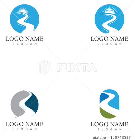set of creek logo design icon vector template 130748537