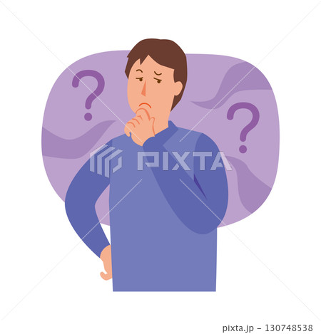 怪しむ男性 130748538