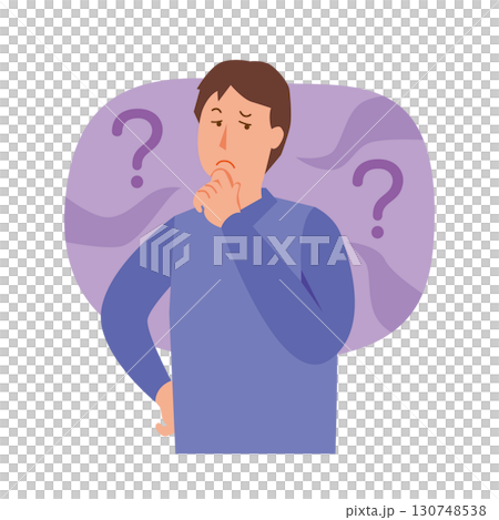 怪しむ男性 130748538