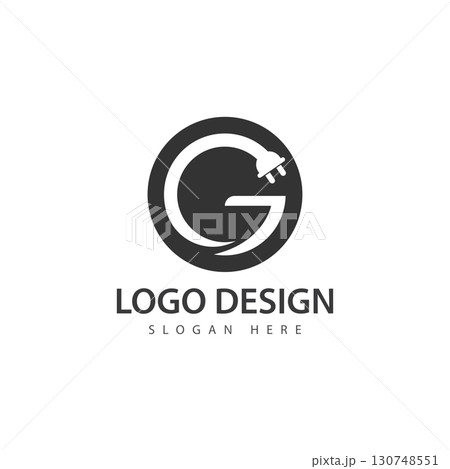 letter electric plug symbol logo vector 130748551