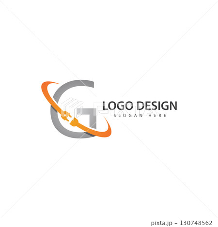 letter electric plug symbol logo vector 130748562