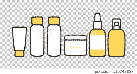 Illustration of basic cosmetics 130748857
