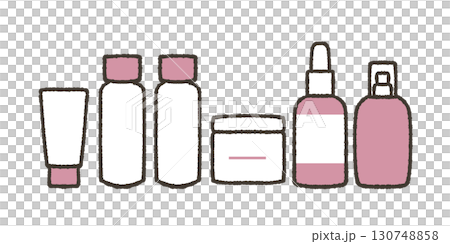 Illustration of basic cosmetics 130748858