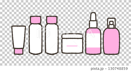 基礎化粧品のイラスト 基礎化粧品のイラスト 130748859