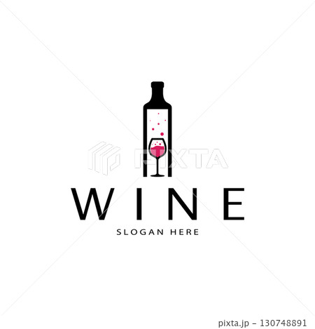 Wine logo design template.vector illustration of icon-vector Wine logo design template.vector illustration of icon-vector 130748891