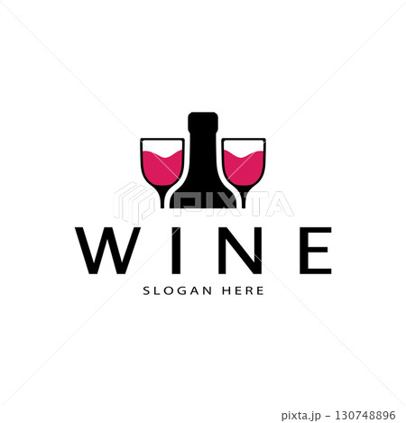 Wine logo design template.vector illustration of icon-vector 130748896