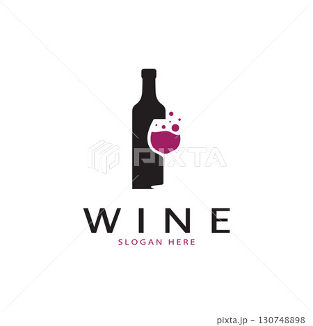Wine logo design template.vector illustration of icon-vector 130748898