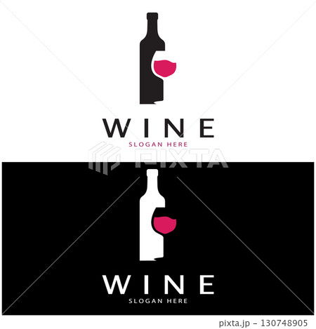 Wine logo design template.vector illustration of icon-vector Wine logo design template.vector illustration of icon-vector 130748905