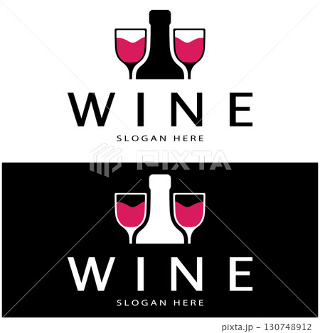 Wine logo design template.vector illustration of icon-vector Wine logo design template.vector illustration of icon-vector 130748912