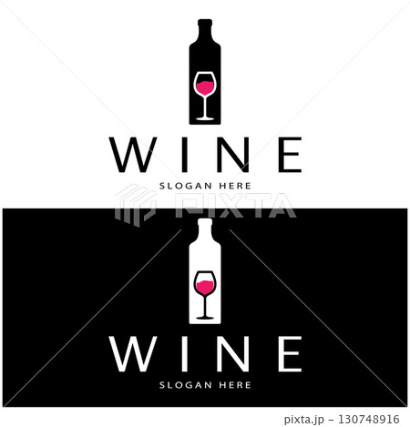 Wine logo design template.vector illustration of icon-vector 130748916