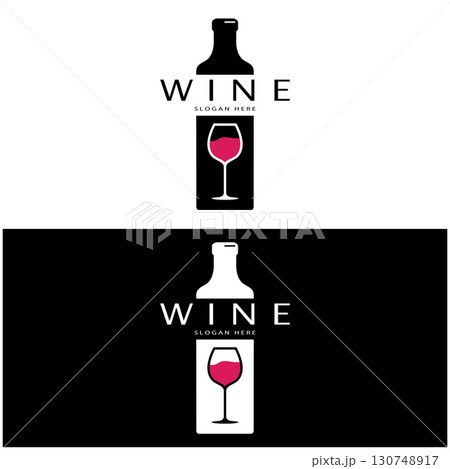 Wine logo design template.vector illustration of icon-vector Wine logo design template.vector illustration of icon-vector 130748917