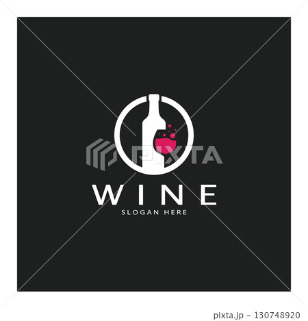 Wine logo design template.vector illustration of icon-vector 130748920