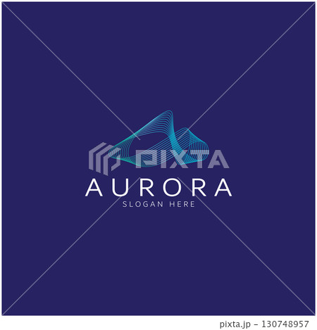 aurora logo design icon illustration vector template 130748957