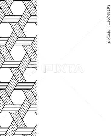 intricate black and white geometric tessellation pattern with repeating cubic shapes intricate black and white geometric tessellation pattern with repeating cubic shapes 130749198