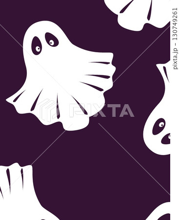 halloween themed ghost and skull patterns on dark background for festive decoration 130749261