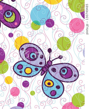 colorful abstract butterfly illustration with swirling background patterns colorful abstract butterfly illustration with swirling background patterns 130749485