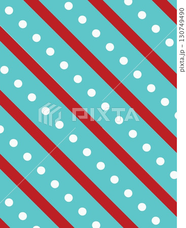 festive diagonal striped pattern with polka dots in red light blue and white 130749490