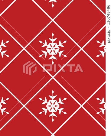 festive red background with white snowflake pattern for holiday decoration 130749496