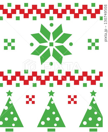 festive christmas sweater pattern with green snowflake and tree designs festive christmas sweater pattern with green snowflake and tree designs 130749508