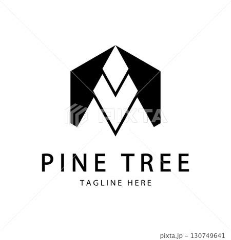 simple pine or fir tree logo,evergreen.for pine forest,adventurers,camping,nature,badges and business.vector 130749641