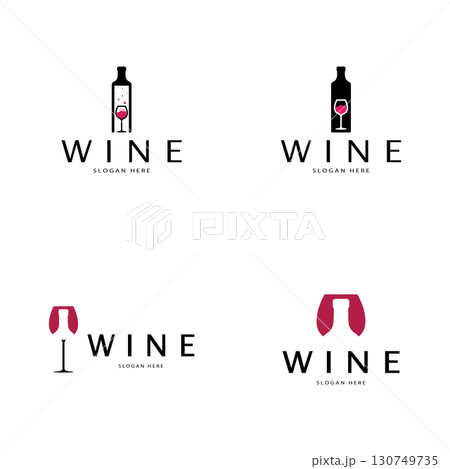 Wine logo design template.vector illustration of icon-vector Wine logo design template.vector illustration of icon-vector 130749735