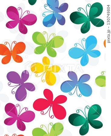 colorful butterflies with vibrant wings and whimsical antennae artistic pattern 130749804