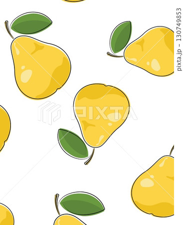 seamless pattern of yellow lemons with green leaves on a white background seamless pattern of yellow lemons with green leaves on a white background 130749853
