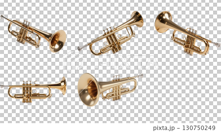 白い背景のトランペット 130750249