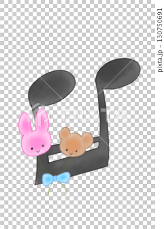 帶有動物圖案氣球的音符 130750691