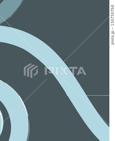abstract minimalistic smooth flowing lines in cool tones on dark background 130750768