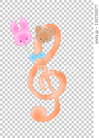 帶有動物圖案氣球的音符 130750877