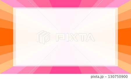 幾何学模様　フレーム　ホワイトスペース　放射状　オレンジ色 130750900