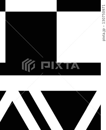geometric black and white abstract design with bold shapes and patterns 130750971