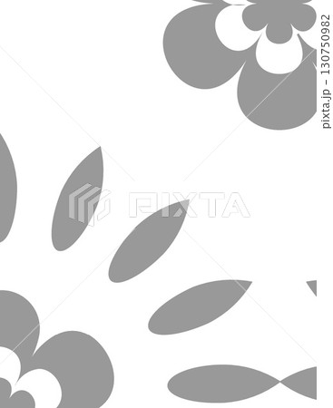 abstract floral pattern with gray tones and elongated leaf shapes 130750982