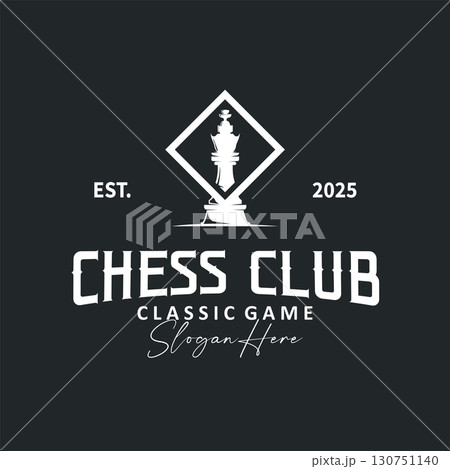 chess logo concept vintage retro game design miniature chess pawn design, silhouette concept symbol icon illustration vector and icon 130751140