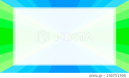 幾何学模様　フレーム　ホワイトスペース　放射状　グリーン 130751308