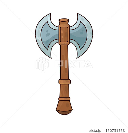 illustration of medieval axe 130751338