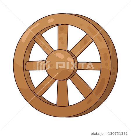 illustration of old wooden wheel illustration of old wooden wheel 130751351