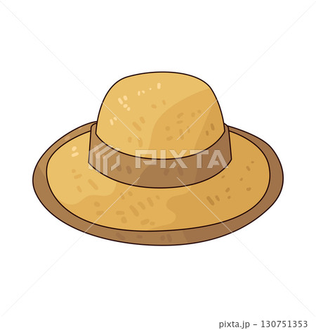 illustration of medieval straw hat 130751353