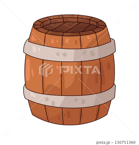 illustration of wooden barrel 130751360