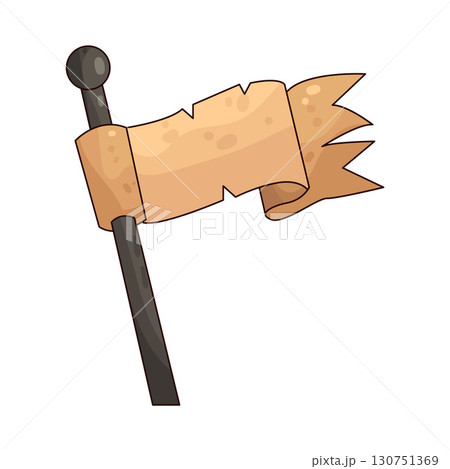 illustration of medieval waving flag 130751369