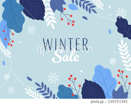 冬をイメージしたバナー背景文字あり_ベクターイラスト 130751391