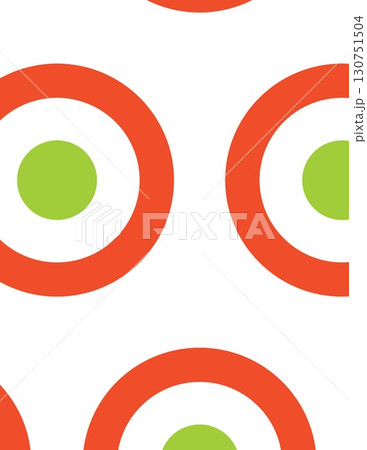 geometric abstract pattern with concentric circles in orange and green color design 130751504