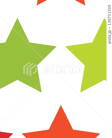 decorative stars in green and orange on a white background for celebration or design 130751505