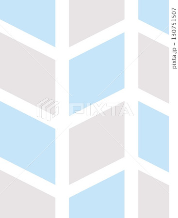 close-up of a modern architectural facade with geometric window design and light blue accents 130751507