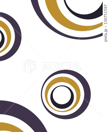 abstract geometric pattern featuring concentric circles in gold black and white color scheme design 130751597